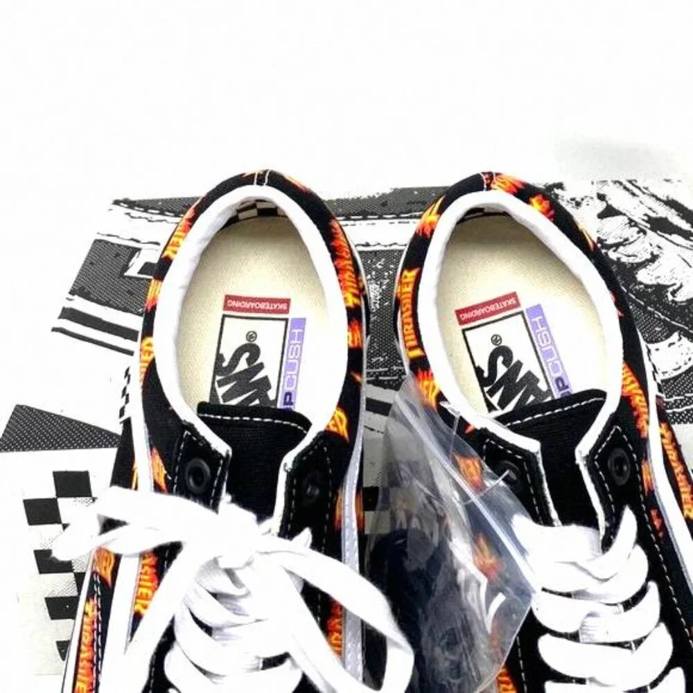 VANS x Thrasher Old Skool Skate Low Top Black VN0005W0BML Sneakers Women Canvas